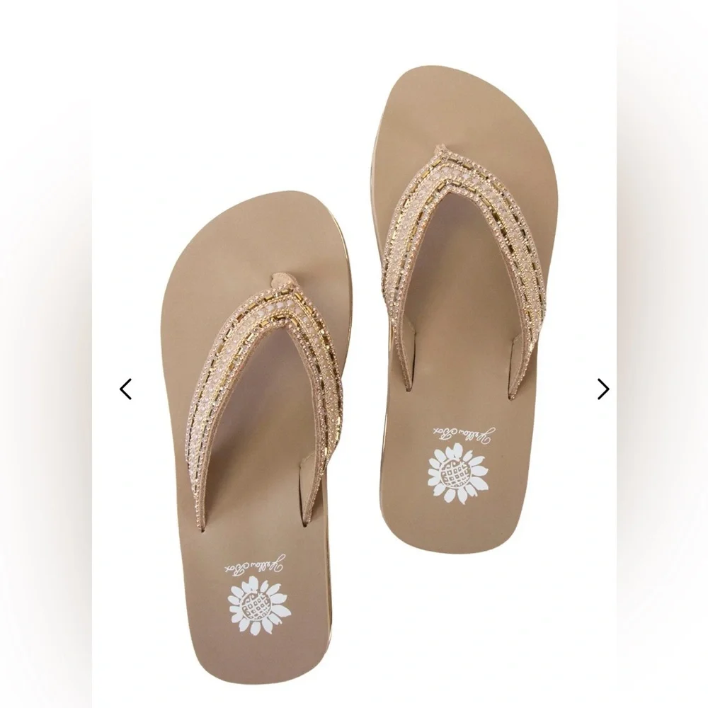 Yellow Box Latest Elegant Tan Rhinestone Women's Sandals - Picture 3 of 5